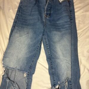 Casual Distressed Light Blue Boyfriend Jeans